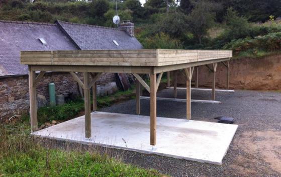 Carport fabriqué en bois sur mesure